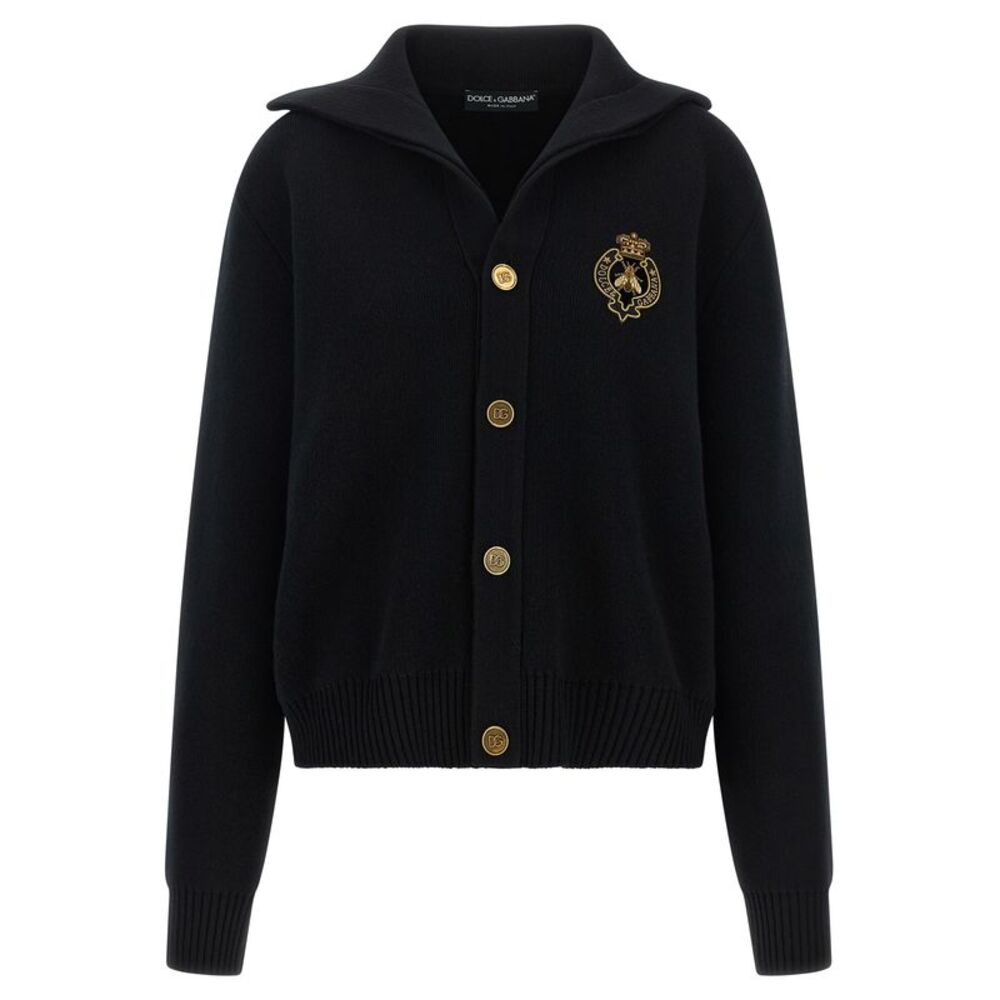 Dolce & Gabbana Black Virgin Wool Men's Cardigan
